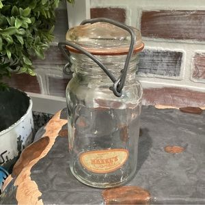 Vintage Hazels Candies Glass Jar - Metal Flip Clasp Top - Collectible - Rare